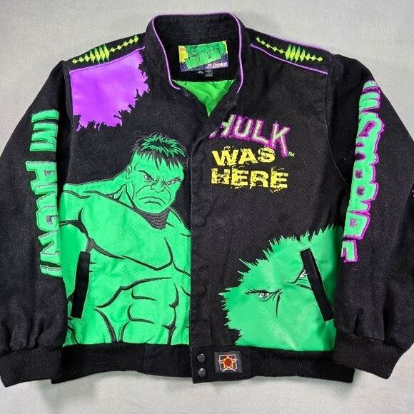 Vintage 2010 The Incredible Hulk JH Design Jacket Youth XL Marvel Comic Varsity - Picture 1 of 10
